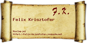 Felix Krisztofer névjegykártya